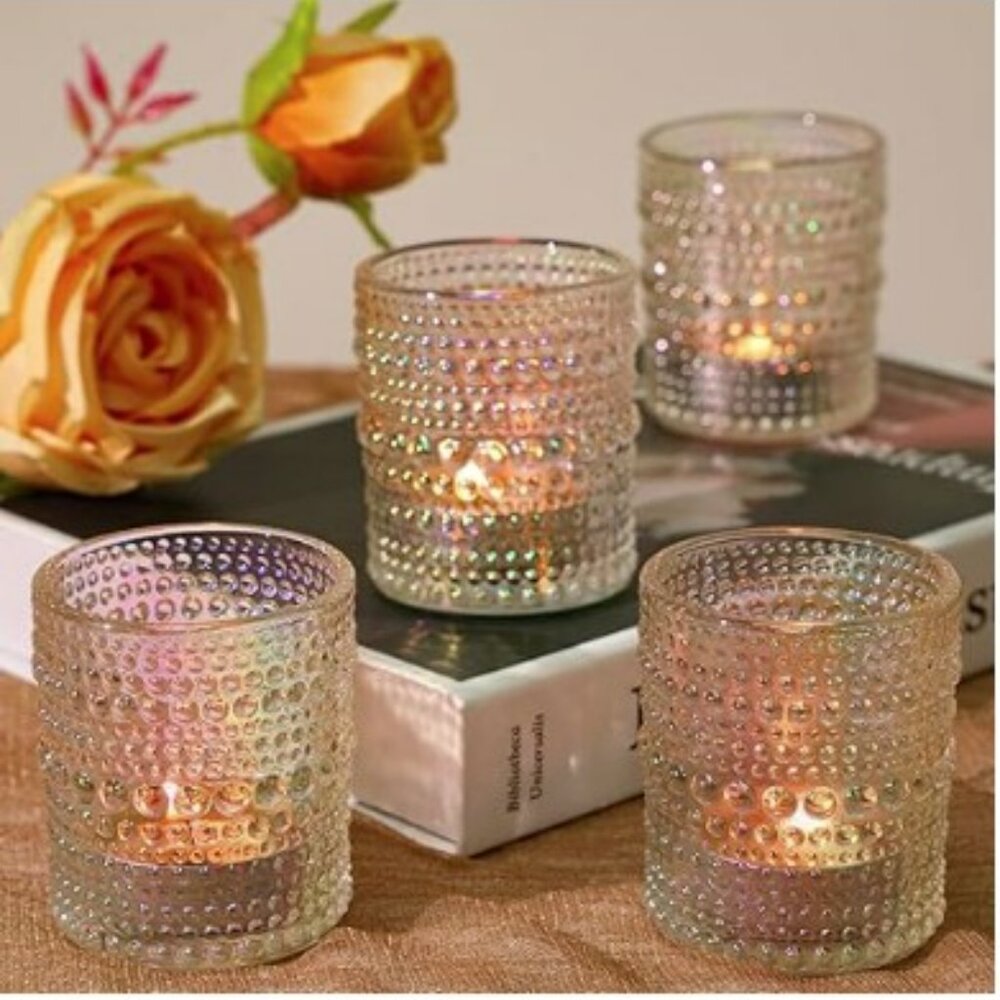 12 Pcs Votive Candle Holders, Glass Holders Bulk for Table Centerpiece - Picture 2 of 5